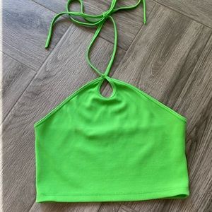 Zara Green Halter Tie Top